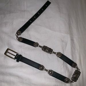 black leather fashion belt
